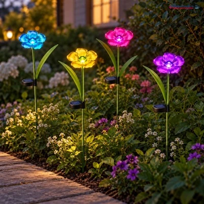 Llum d'estaca de flors solar